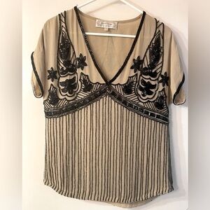 Beyond Vintage beaded silk top